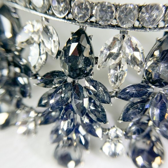 Gray Gemstone Hair Acessories, Silver Wedding Crown Headpiece, Anniversary Gift - Picture 4 of 6